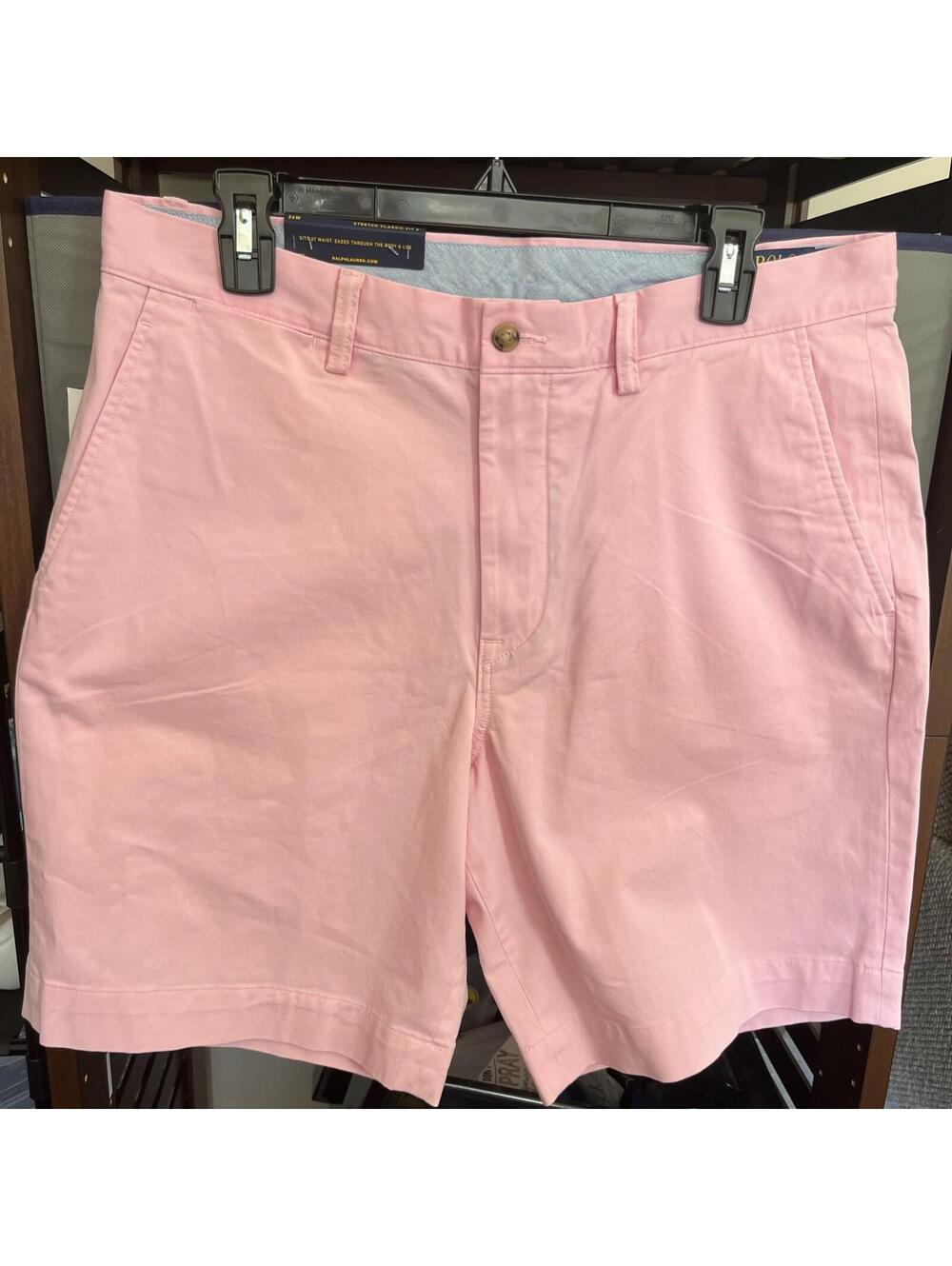 NEW! Polo Ralph Lauren Men's Stretch Classic Fit  9" Shorts Waist 34 Pastel Pink